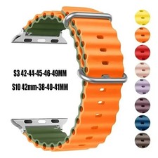 Silicone Ocean Band/Strap for Apple Watch Ultra 49 45 46 42 44 40 41Mm Series 10