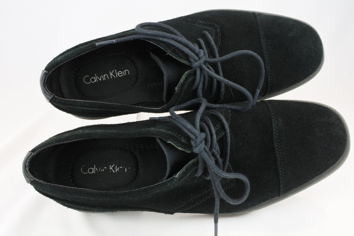 Calvin Klein Upton Men\'s US 9.5 Black Suede Stitch Oxfords shoes Cap Toe 34F0582 Calvin Klein Upton Men main image 2