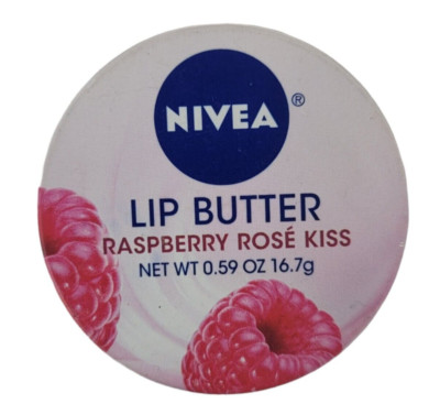 Nivea Lip Butter Raspberry Rose Kiss 0.59oz ea Excuffed Exterior Unsealed