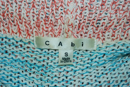 CAbi #216 Line Up Circle Open Drape Shawl Knit Cardigan Sweater Vest Small - Picture 5 of 5