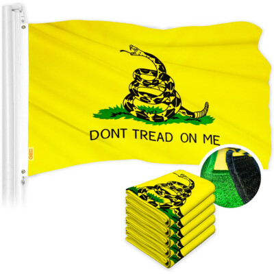 NEW G128 Gadsden Don't Tread on Me Flag 5-Pack 3x5 FT, Embroidered Polyester