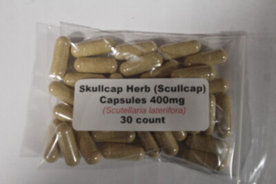 Skullcap Herb Capsules (Scutellaria Lateriflora) Scullcap 400mg - 30 count
