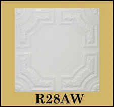 Glue Up White Decorative Ceiling Tiles R28AW 8pcs Bundle 