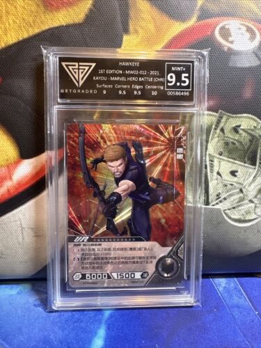 Hawkeye UR 1st Edition Kayou Marvel Hero Battle Get Graded 9.5+ Not PSA BGS - Picture 1 of 1