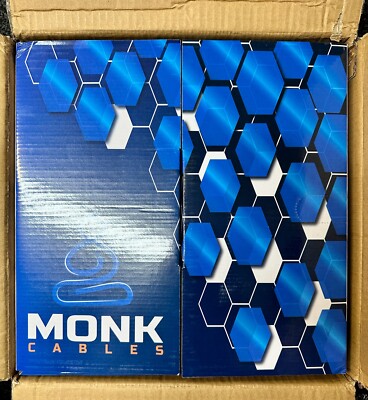 Monk Cables CAT6 Plenum 1000Ft Black 23AWG Bulk Ethernet Cable