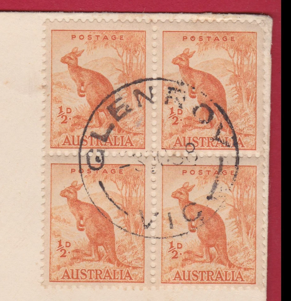 Australia 1938 1/2d Roo Block 4 ALEX KUFNER FDC SUSSEX GB Strike Slogan Reverse - Image 2 of 4