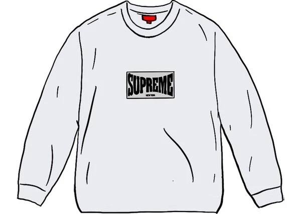 Supreme Woven Label L/S White M