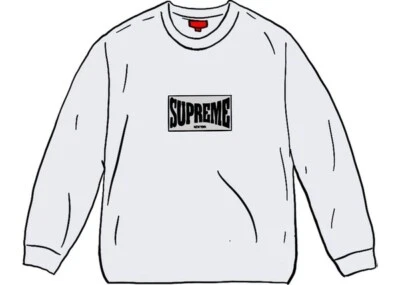 Supreme Woven Label L/S White M - Photo 1/4