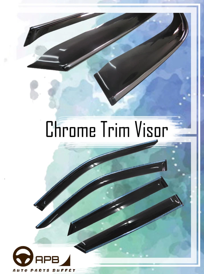 For LEXUS LX570 2008-2021 Chrome Trim Window Visor Guard Vent Deflector - Image 3 of 4