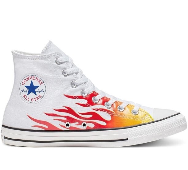 Converse Chuck Taylor All Star Hi Top Flame Archive Print White