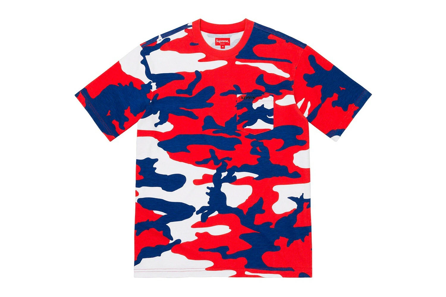 NEUF T shirt de poche Supreme S/S taille X large camouflage rouge SS22KN25
