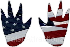 American Flag Gator Prints Vinyl Sticker Decal hunt alligator crocodile USA