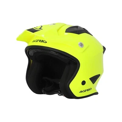 Casque de Moto Adventure Trial Acerbis Jet Aria 2206 Jaune Fluo Taille S M L XL - Photo 1/4
