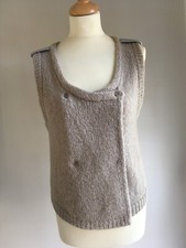 Gilet sans manche Des Petits Hauts T: 1 mohair mélangé beige et argenté