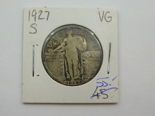 1927 S United States Standing Liberty Quarter -Very Good Condition (#1086)
