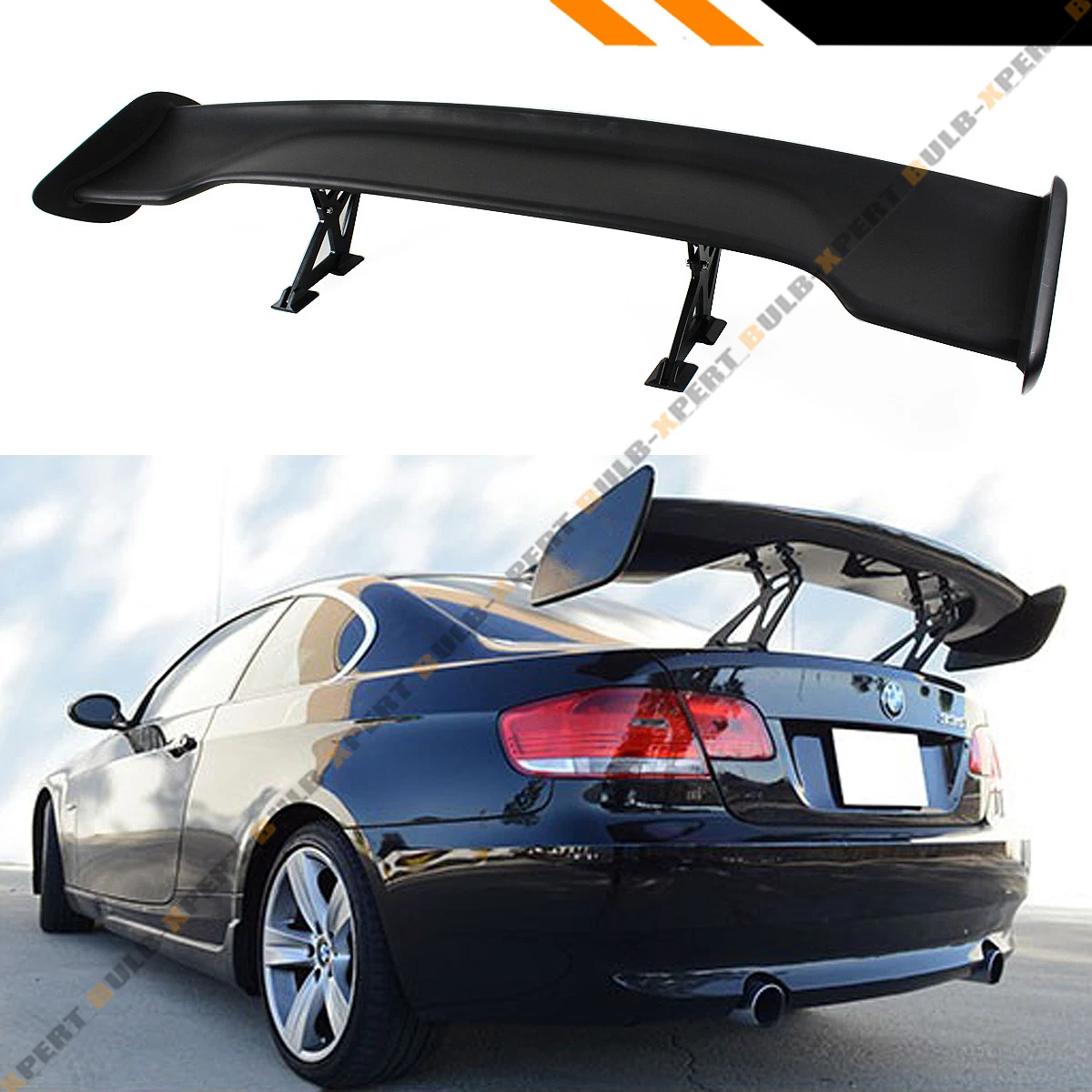 Universal Fit 57In JDM GT Style Rear Trunk lid Spoiler Wing Lip ABS Gloss  Black