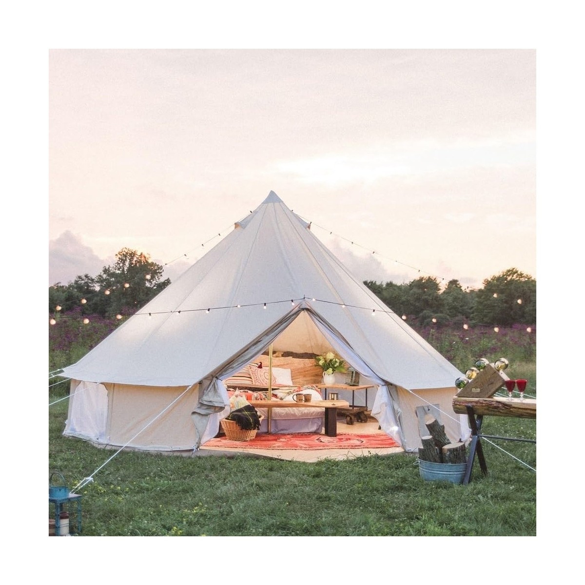 Dream House Outdoor Waterproof Cotton Canvas Family Camping Bell