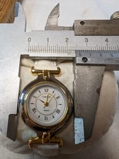 Carriage Indiglo White Dial Round - Gold Tone Case - White Leather Band Watch 