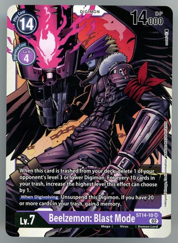 Beelzemon: Blast Mode [3-On-3 Champion Foil] #ST14-10 Digimon Starter Deck 14: Beelzemon Advanced card price