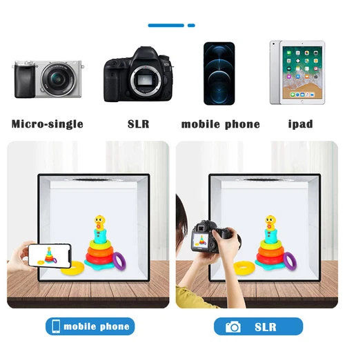 24" LED Photo Studio Light Box Portable Folding Photography Shooting Tent Kit - Bild 9 von 84