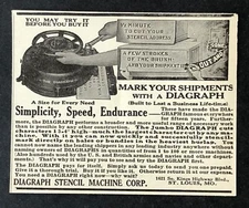 1921 Diagraph Stencil Machine Corp Advertisement Mark Shipments Antique Print AD