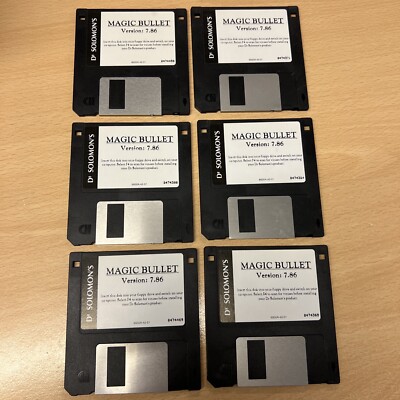 Joblot 6 X Dr Solomon s Magic Bullet Version 7.86 Vintage PC Floppy Disk Antivir