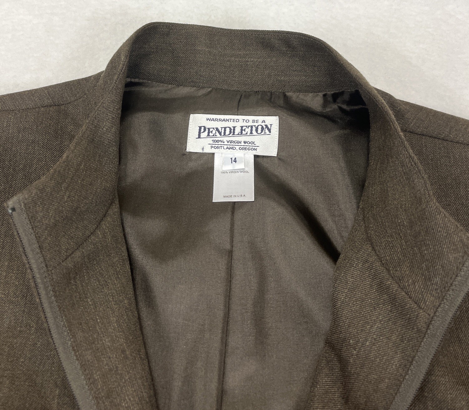 Pendleton Brown Wool, Lined Full Zip Jacket & Max… - image 3