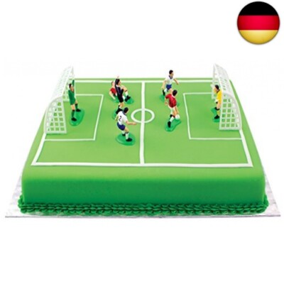 PME FS009 Fußball Topper für Kuchen und Cupcakes 9er Set, Kunststoff, M