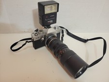 Pentacon Praktica L2 Film Camera with Brener 1:3.8 85-205mm Zoom Lens and Flash