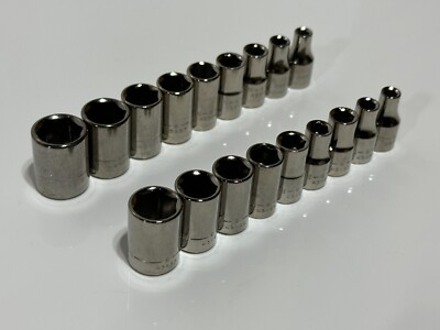 #ad NOS Craftsman Tools USA 18pc Metric amp; SAE Shallow Socket Set 1 4” Drive 6 Point $34.99