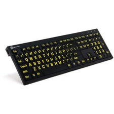 Logickeyboard LargePrint Nero Yellow on Black PC Keyboard XL Printed Slim