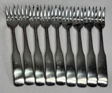 9 Vintage VOLLRATH Company - Stainless Steel Pickle Forks - 5.75" in length