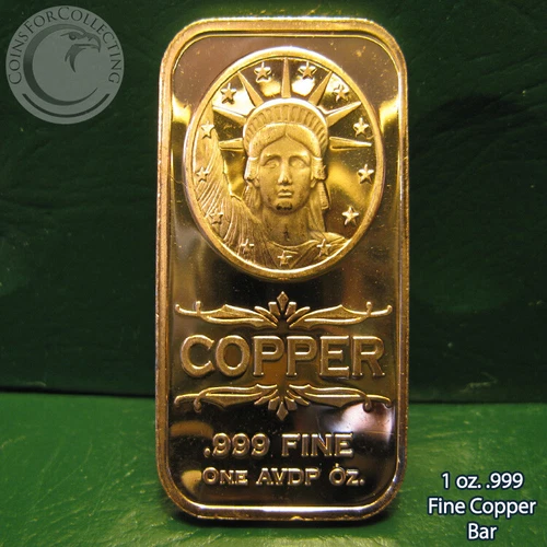 "Statue of Liberty" 1 oz .999 Copper Bar