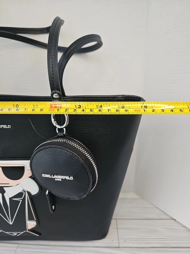 Karl Lagerfeld Maybelle Bolso de Hombro Bolso de Mano Negro Imitación Cuero Nuevo  Foto 2 de 4