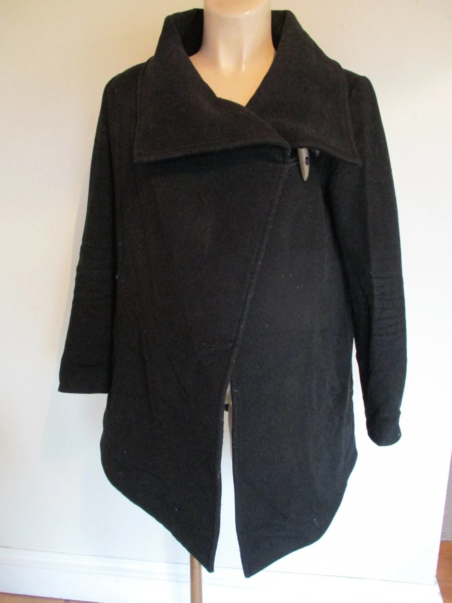 SERAPHINE MATERNITY BLACK WOOL CASHMERE BLEND COAT MAC CAPE JACKET