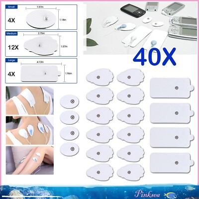 40PCS Tens Machine Replacement Electrode Massager Pads Self-Adhesive Reusable