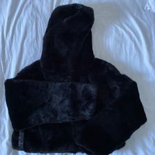 Story Of Lola Cropped Hooded Fur Jacket