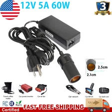 DC 12V 5A 60W Car Cigarette Lighter Socket Power Converter Adapter Power Supply 