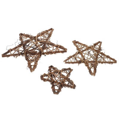  3 Pcs Rattan Wreath Star Garland Essigsterndekoration Rattanrahmen Rattanstern