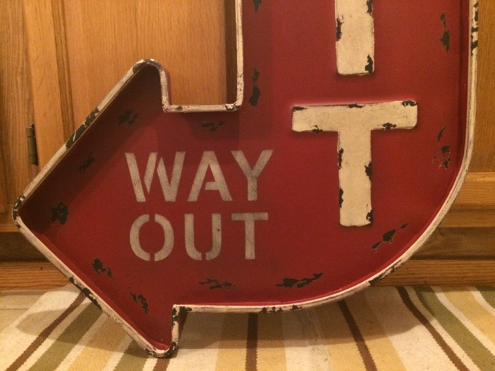 M●希少デッドストック☞Big Beam☜USヴィンテージExit Sign EXIT WAY OUT 32