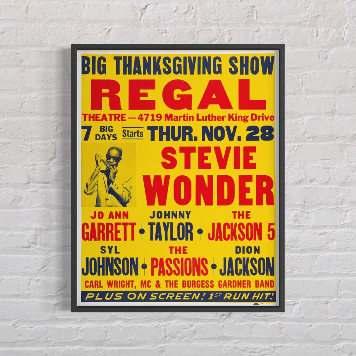 Stevie Wonder 1968 Regal Theatre - Concert Poster Art Print– Onyx Art House