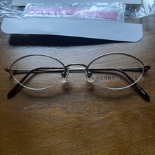 Perry Ellis Eyeglasses Frame Japan PE-179-2 49-20-140 Desert Gold Half Rim Metal