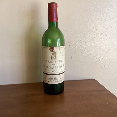 1966 Grand Vin De Latour Vintage French Wine Bottle (empty)