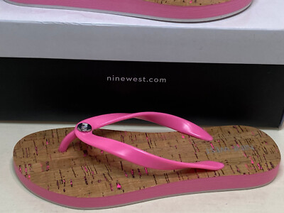Nine West Pink Charlize Sandals Flip Flops Thong Casual Comfort Women's  size