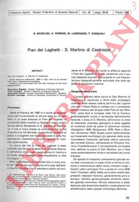 BAGOLINI B. - FERRARI A. - LANZINGER M. - PASQUALI T. - Pian dei Laghetti. S. M