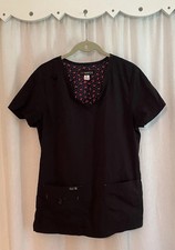 Koi Basics Women s M Black V Neck Scrub Top Pockets Medical