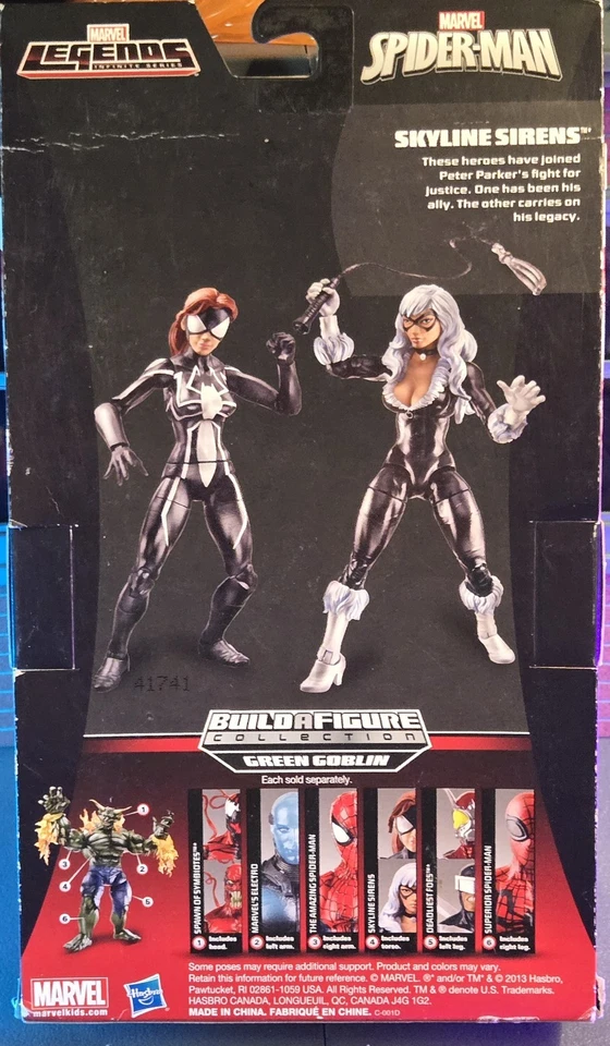 Figura de acción Marvel Legends Spider-Man Black Cat 6" Duende Verde BAF Skyline Foto 3 de 3