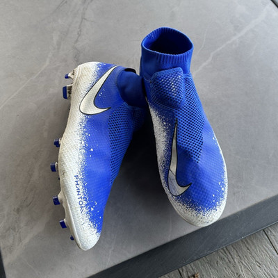 Nike Phantom Vision Pro DF FG Men's Soccer Cleats Mid Top Blue White Silver