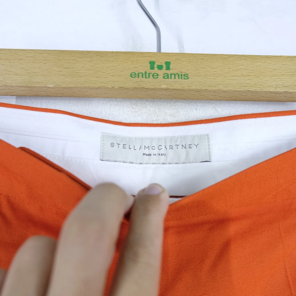 Pantalone Stella McCartney Donna Taglia 44 Viscosa Arancione Casual Comodo Logo - Immagine 3 di 4