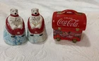 2 Sets Vintage Red Coca-Cola Ceramic Salt & Pepper Shakers Lunchbox, Polar Bears
